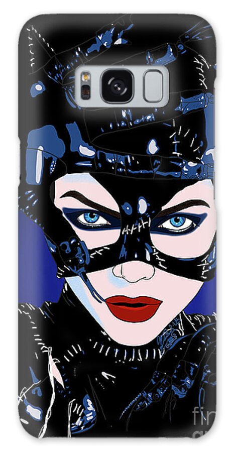 Michelle Pfeiffer Galaxy Case featuring the digital art Michelle Pfeiffer Catwoman by Marisol VB