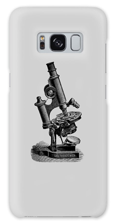 Microscope Galaxy Case featuring the digital art Microscope In Black And Grey by Madame Memento