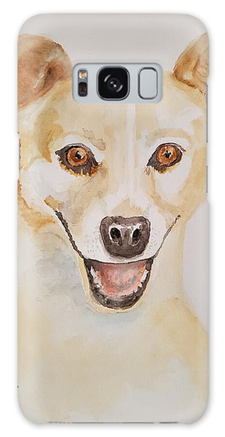 Dog Galaxy Case featuring the painting Midge - Watercolor by Claudette Carlton