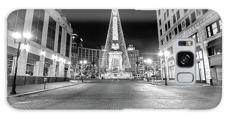Indianapolis Wall Art Galaxy Case featuring the photograph Midnight at the Indianapolis Monument Circle of Lights by Gregory Ballos
