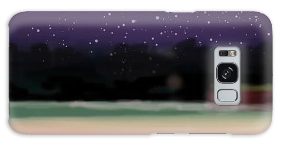Night Galaxy Case featuring the digital art Midnight Beach Light by Julie Grimshaw