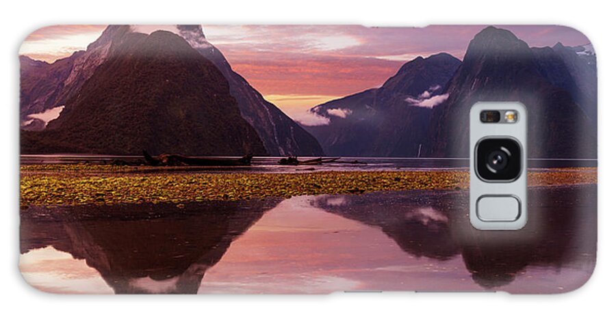 Sunset Galaxy Case featuring the photograph Milford Sound Sunset, New Zealand by Neale And Judith Clark