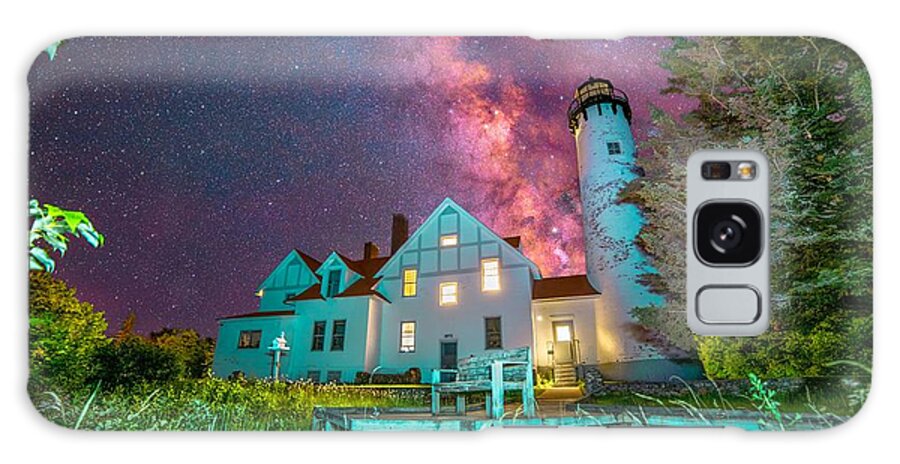 Milky Way Galaxy Case featuring the photograph Milky Way Over Point Iroquois Lighthouse -4973 by Norris Seward