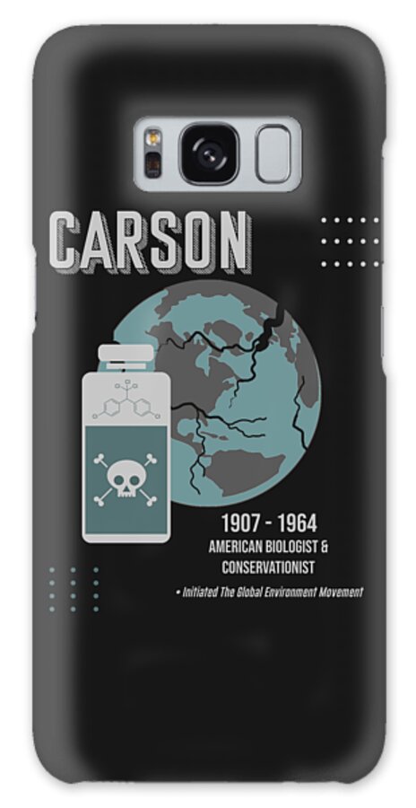 Rachel Carson Galaxy Case featuring the digital art Minimal Science Posters - Rachel Carson 01 - Biologist, Conservationist by Studio Grafiikka