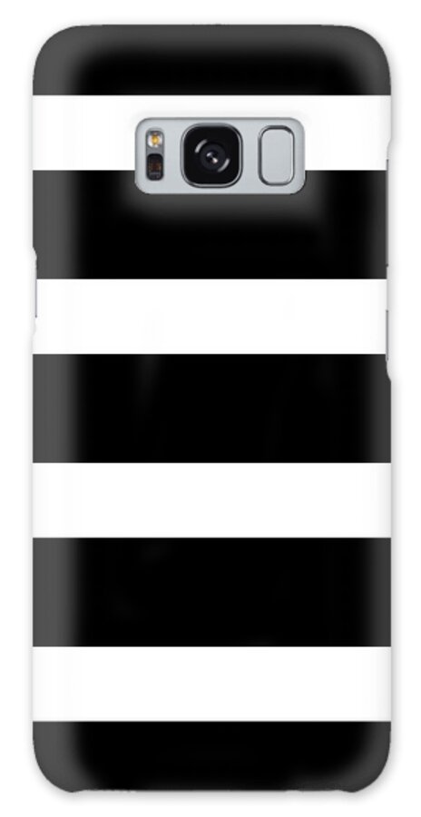 Stripes Galaxy Case featuring the digital art Minimalist Black and White Stripes by Christie Olstad