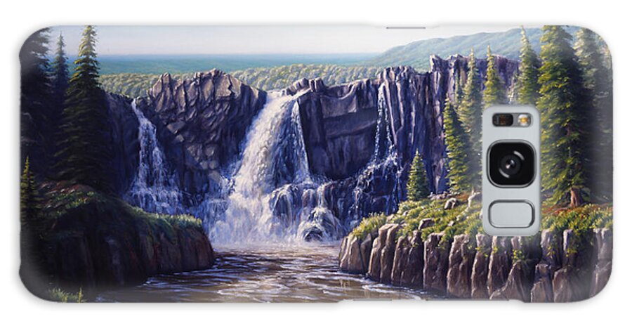 Landscape Galaxy Case featuring the painting Minnesota's High Falls by Rick Hansen