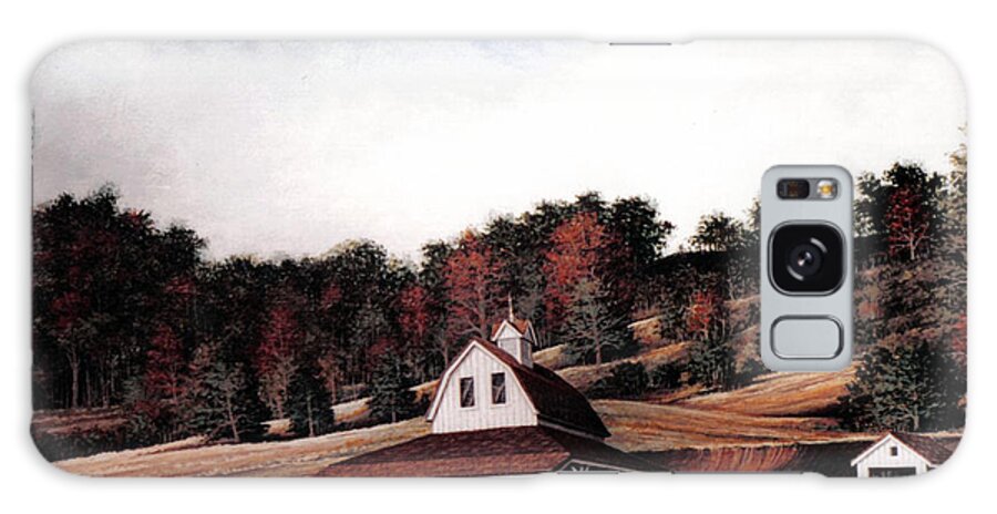 Landscape Galaxy Case featuring the painting Missouri Farm in Autumn by George Lightfoot