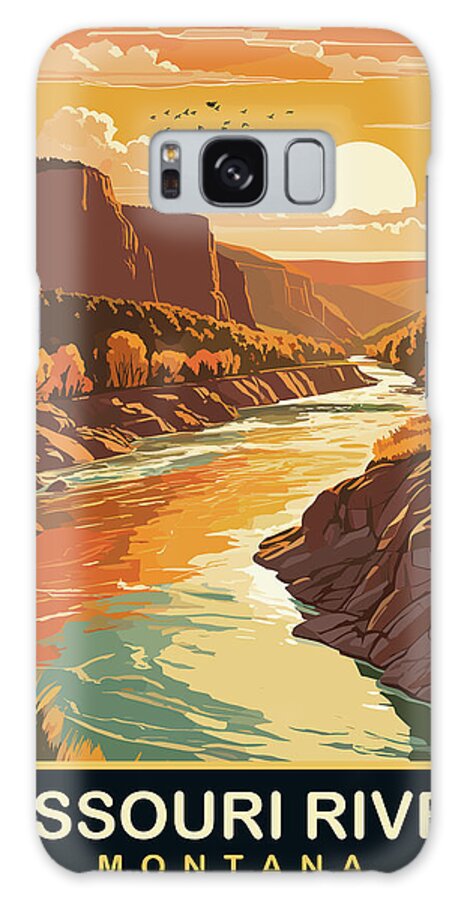 Missouri River Galaxy Case featuring the digital art Missouri River, Montana by Long Shot