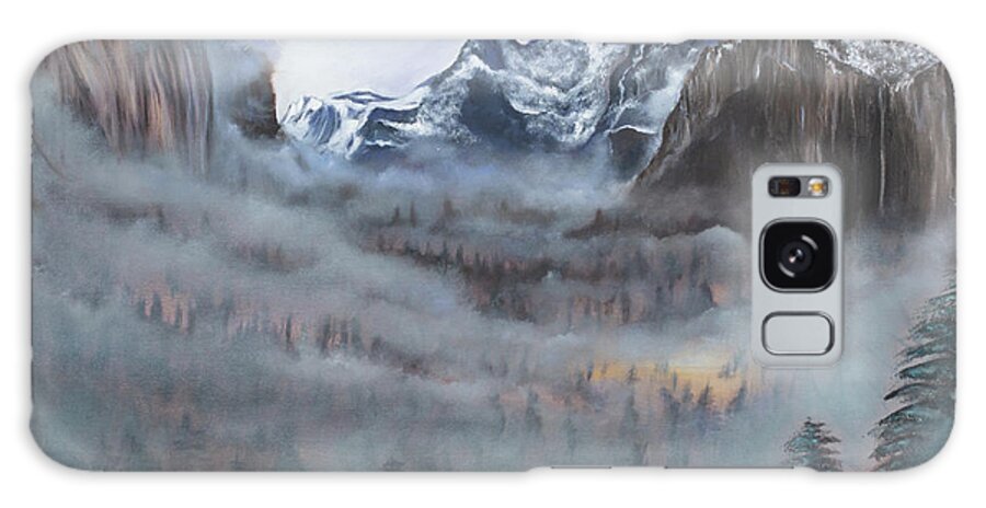Yosemite Galaxy Case featuring the painting Misty Vale by Neslihan Ergul Colley
