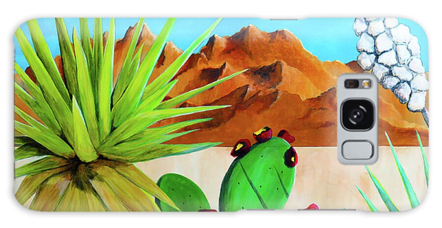 Cacti Galaxy Case featuring the painting Mixed Cacti Gathering by Ted Clifton