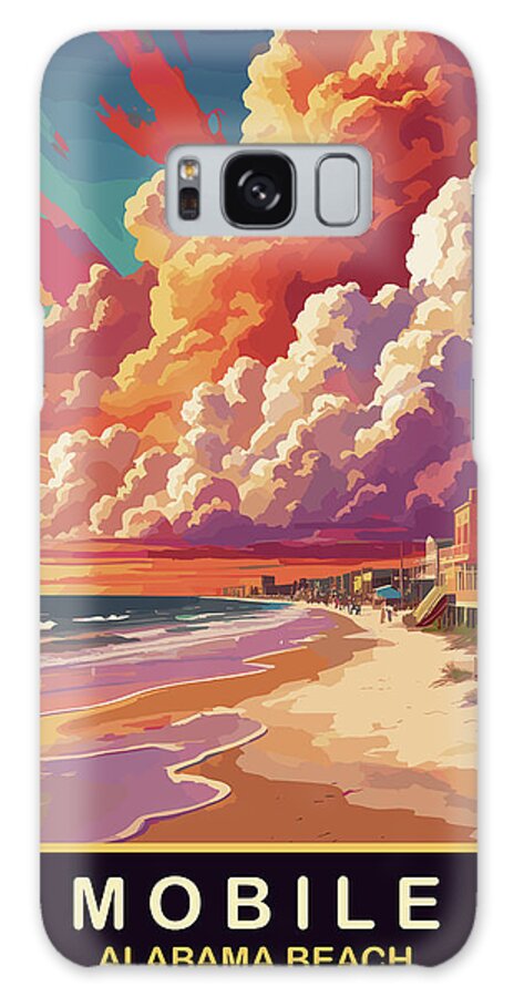 Mobile Galaxy Case featuring the digital art Mobile, Alabama Beach. by Long Shot