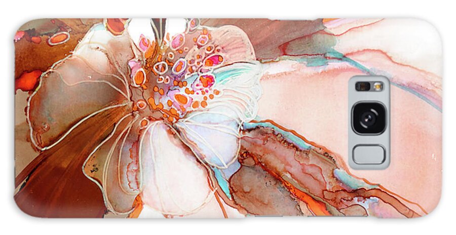  Galaxy Case featuring the painting Mocha Bloom by Julie Tibus