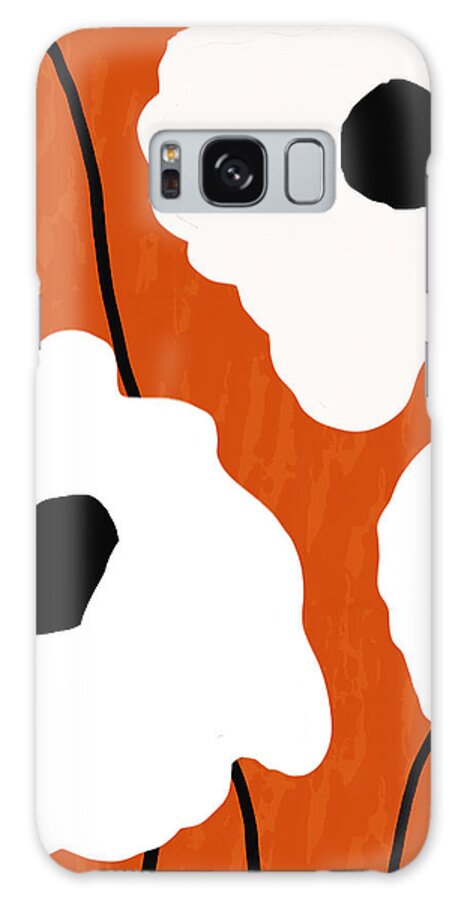 Orange Galaxy Case featuring the mixed media Mod Poppies Orange 2- Art by Linda Woods by Linda Woods