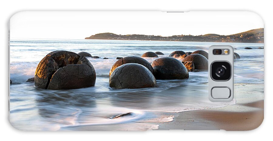 Moeraki Galaxy Case featuring the photograph Tranquility - Moeraki Boulders, South Island. New Zealand by Earth And Spirit