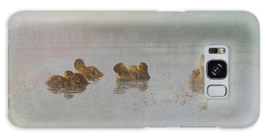 Ducks Galaxy Case featuring the photograph Momma Plus Five - Mallard with Goslings by Patti Deters