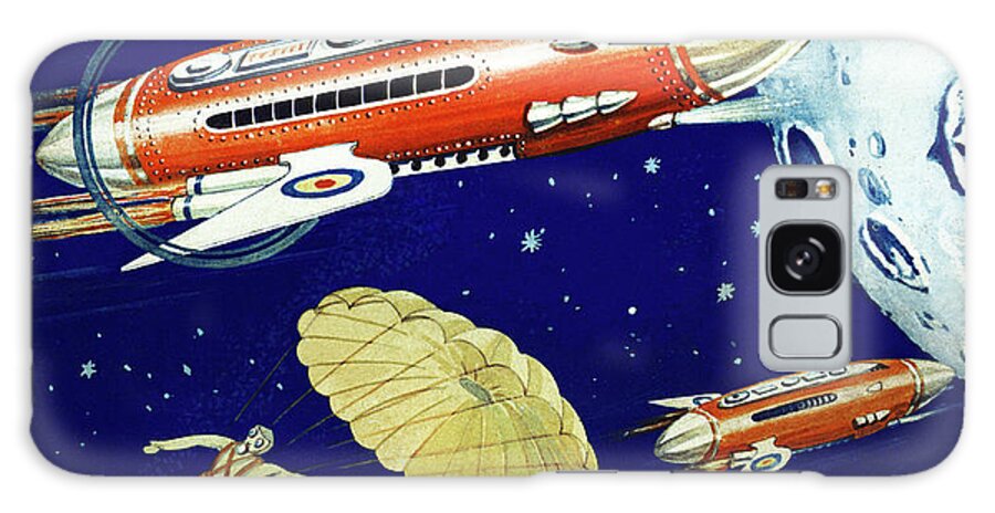 Vintage Toy Posters Galaxy Case featuring the drawing Mondrakete Sky-Rocket by Vintage Toy Posters