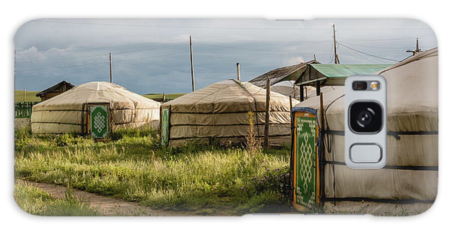 Mongolian Yurt Galaxy Case featuring the photograph Mongolian Yurts by Martin Vorel Minimalist Photography