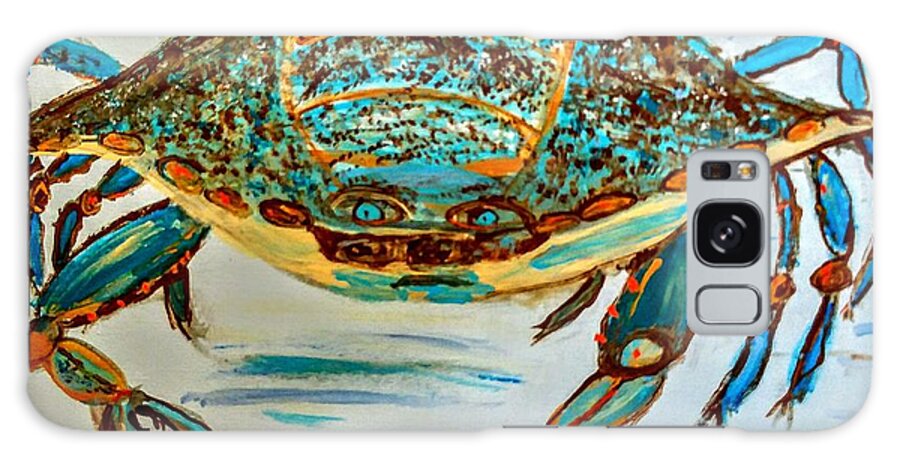 Monsieur Crab Galaxy Case featuring the painting Monsieur Crab by Seaux-N-Seau Soileau