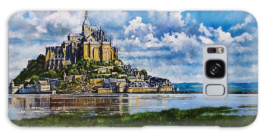  Galaxy Case featuring the painting Mont Saint Michel, France by Raouf Oderuth