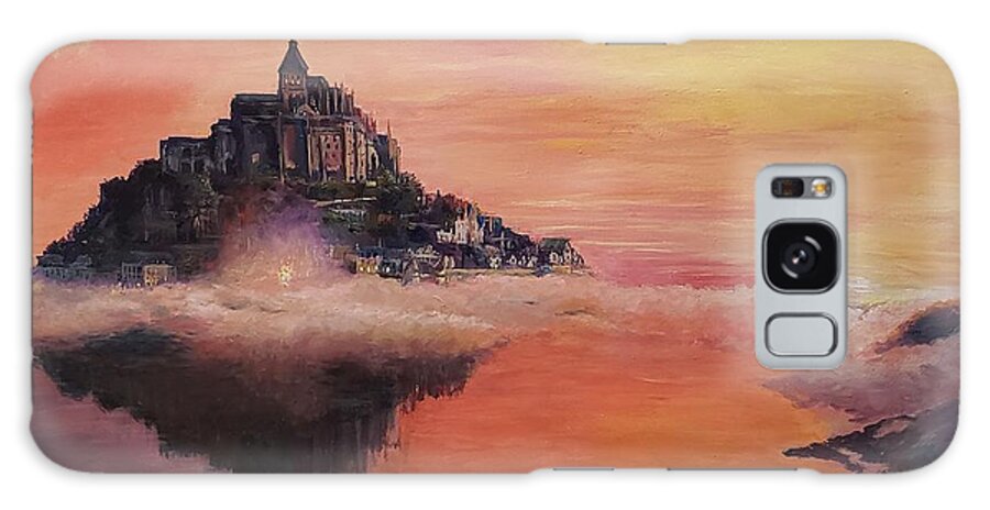 Sunset Galaxy Case featuring the painting Mont St. Michel by Merana Cadorette