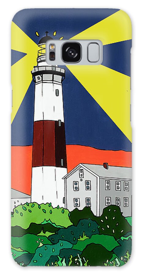 Montauk Point Lighthouse Longisland Eastend Galaxy Case featuring the painting Montauk Light House by Mike Stanko