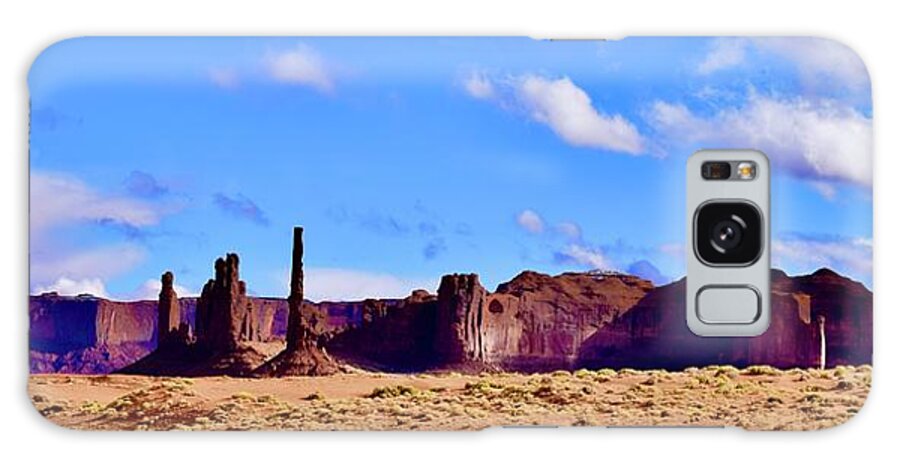 Totem Galaxy Case featuring the photograph Totem Pole and Yeibichai Formations@Monument Valley by Bnte Creations