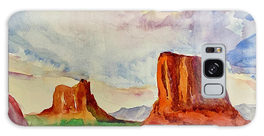 Monuments Valley Galaxy Case featuring the painting Monuments Valley by Tracy Hutchinson