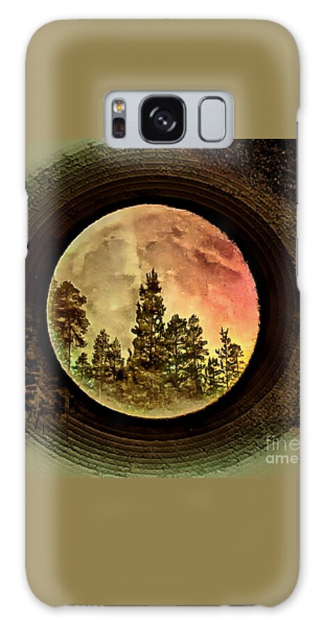 Moon Galaxy Case featuring the photograph Moon and Trees Fantasia by Sea Change Vibes