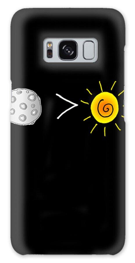 Funny Galaxy Case featuring the digital art Moon Is Greater Than The Sun Total Solar Eclipse by Flippin Sweet Gear