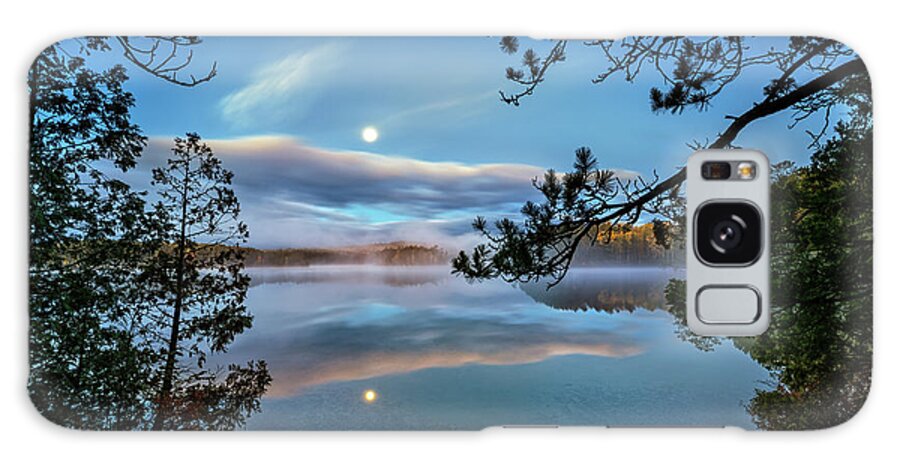 Sunrise Galaxy Case featuring the photograph Moon Over Baxter 34a2856 by Greg Hartford
