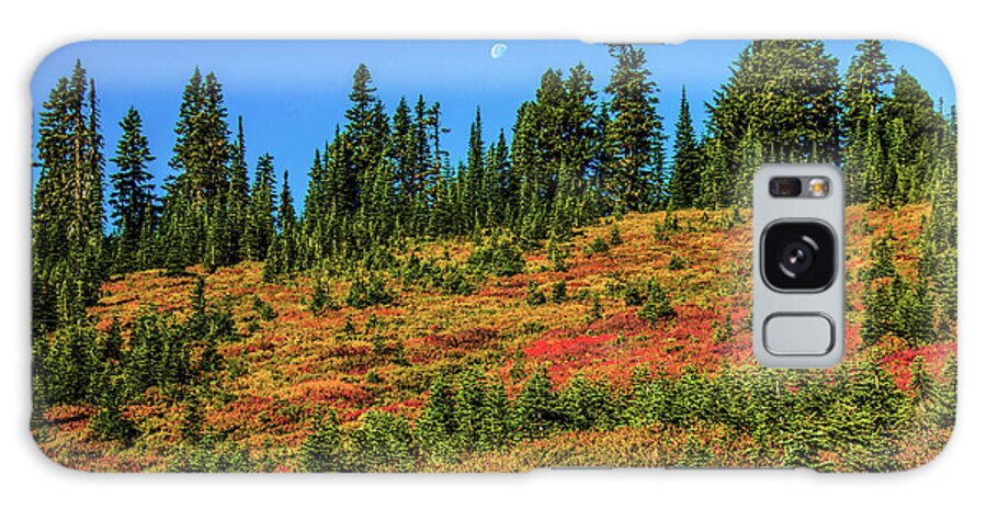 Mount Rainier National Park Galaxy Case featuring the photograph Moon Over Paradise by Doug Scrima