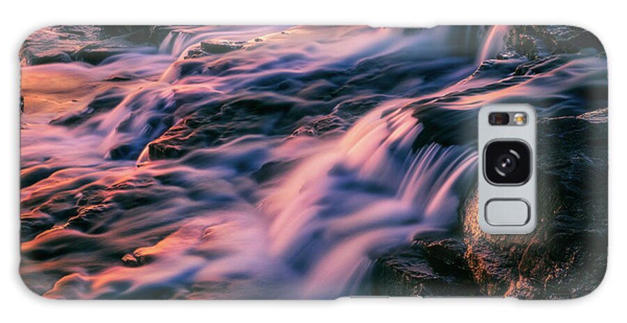 Moon River Galaxy Case featuring the photograph Moon River Falls at Sunset by Henry w Liu