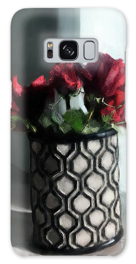 Dwayne Glapion Galaxy Case featuring the digital art Moonlit Roses by Dwayne Glapion