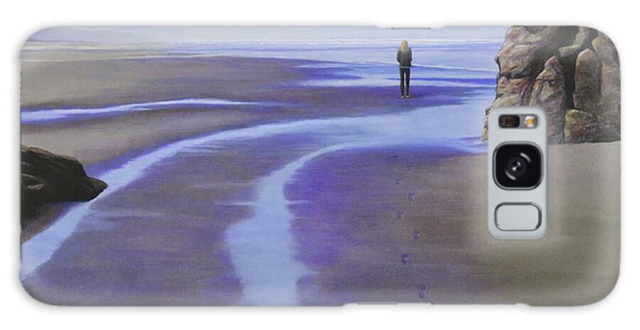 Kim Mcclinton Galaxy Case featuring the painting Low Tide on Moonstone Beach by Kim McClinton