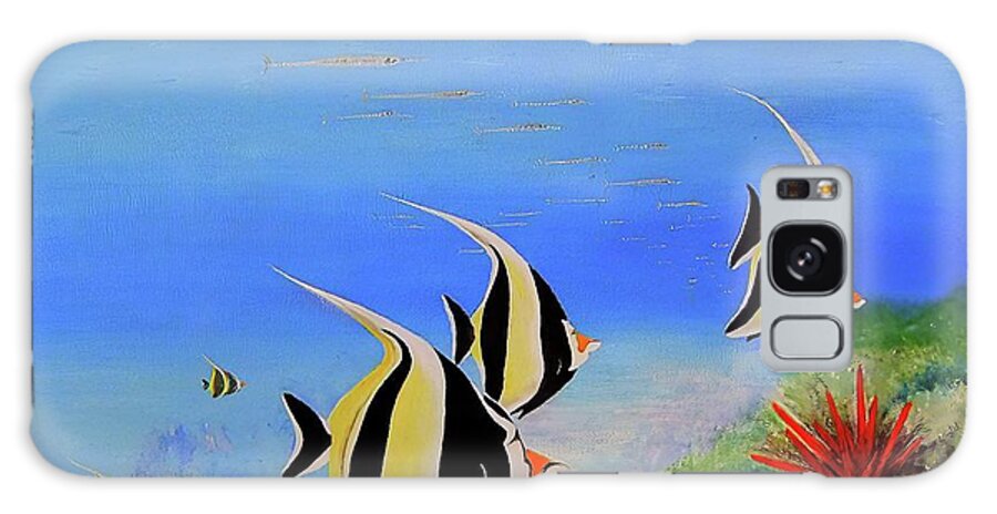 Fish Galaxy Case featuring the painting Moorish Idols by Mary Deal