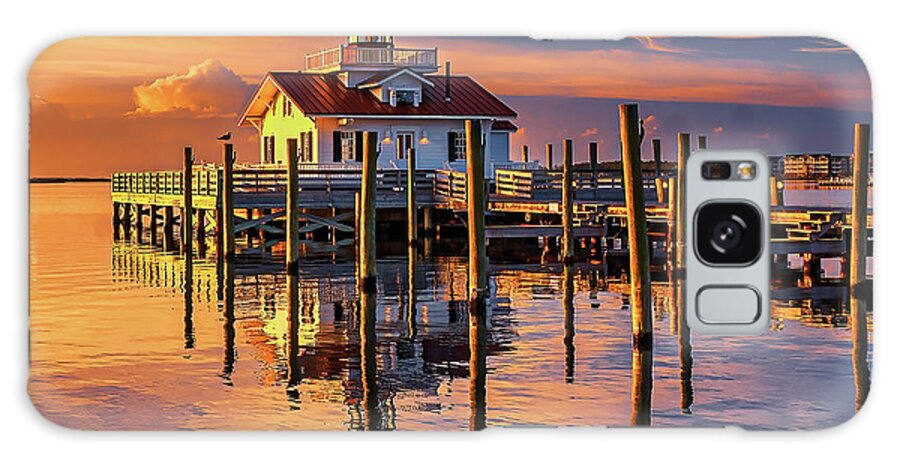 Roanoke Marshes Galaxy Case featuring the photograph Morning Glow at Roanoke Marshes Light by Nick Zelinsky Jr
