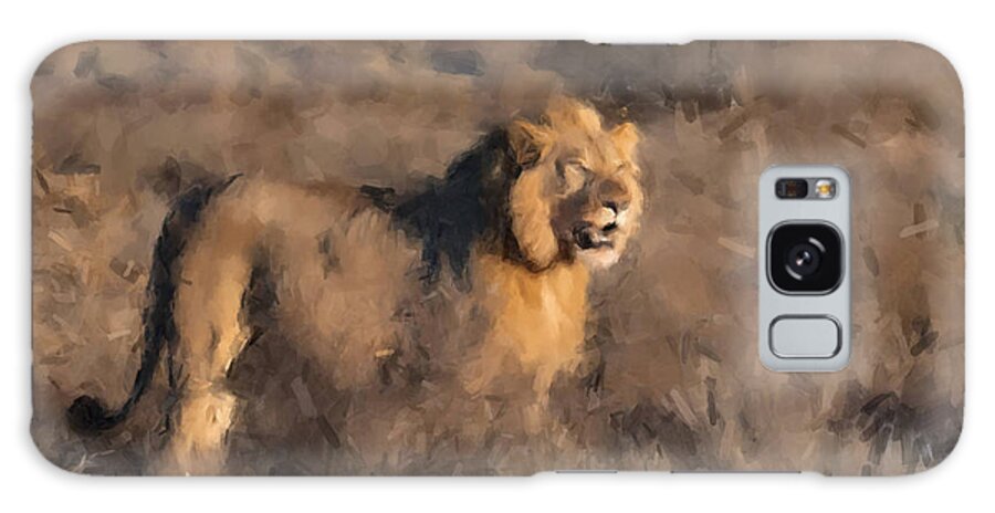 Lion Galaxy Case featuring the painting Morning Watch by Gary Arnold