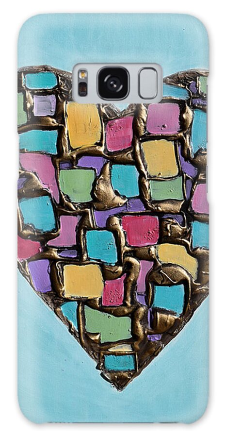 Heart Galaxy Case featuring the painting Mosaic Heart by Amanda Dagg