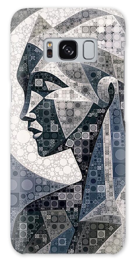 Abstract Galaxy Case featuring the digital art Mosaic Style Abstract Portrait - 01357 by Philip Preston