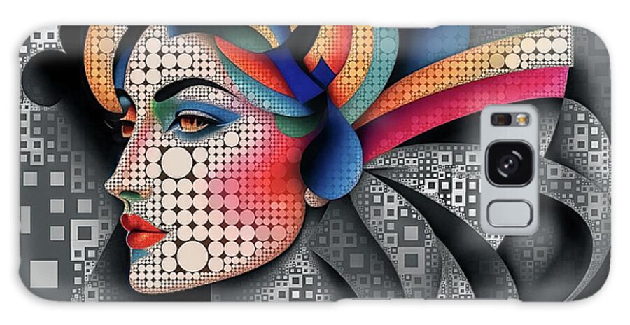 Abstract Galaxy Case featuring the digital art Mosaic Style Abstract Portrait - 01551 by Philip Preston