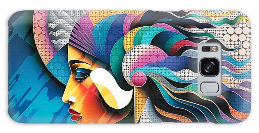 Abstract Galaxy Case featuring the digital art Mosaic Style Abstract Portrait - 01633-2 by Philip Preston