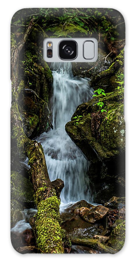 Portrait Orientation Galaxy Case featuring the photograph Moss and Falls by Lisa Lambert-Shank