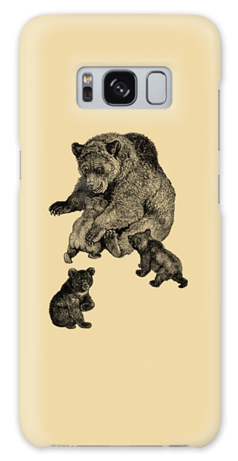 Bear Galaxy Case featuring the digital art Mother Bear And Cubs by Madame Memento