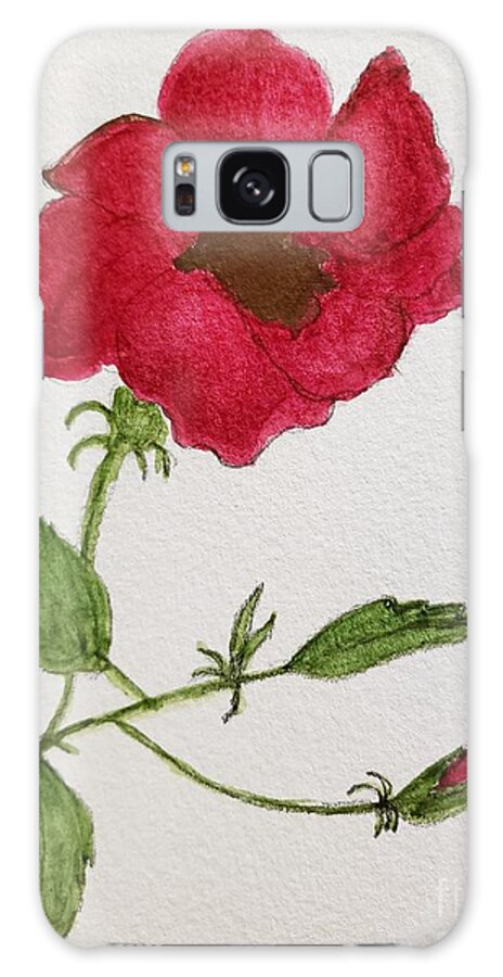 Red Flower Galaxy Case featuring the painting Moulin Rouge by Margaret Welsh Willowsilk