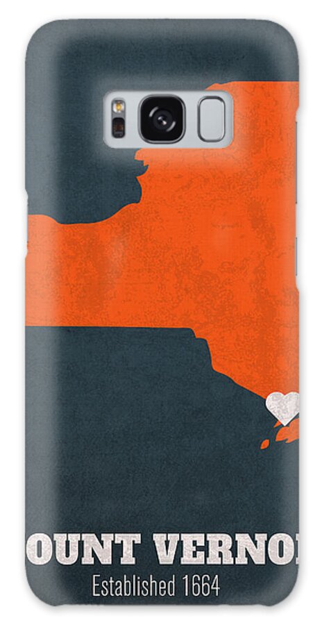 Mount Vernon Galaxy Case featuring the mixed media Mount Vernon New York City Map Founded 1664 Syracuse University Color Palette by Design Turnpike