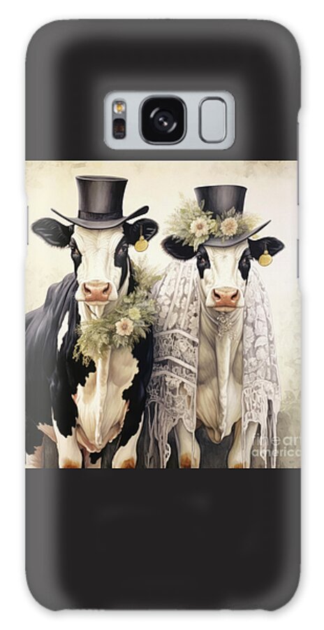 Cow Galaxy Case featuring the painting Mr. And Mrs. Holstein by Tina LeCour