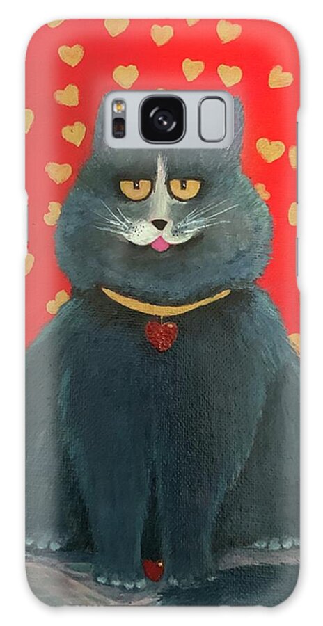 Valentines Day Galaxy Case featuring the painting Mr. Lovey by Jane Ricker