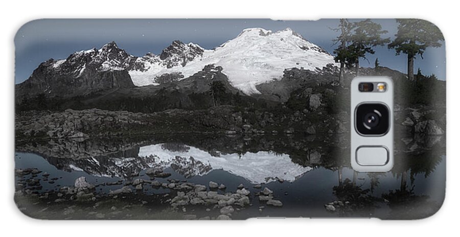 Mt Baker Galaxy Case featuring the photograph Mt Baker Moon Glow by Ryan McGinnis