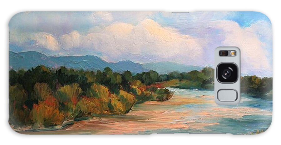 Plein Air Galaxy Case featuring the painting Muddy River after the Rain by Marian Berg