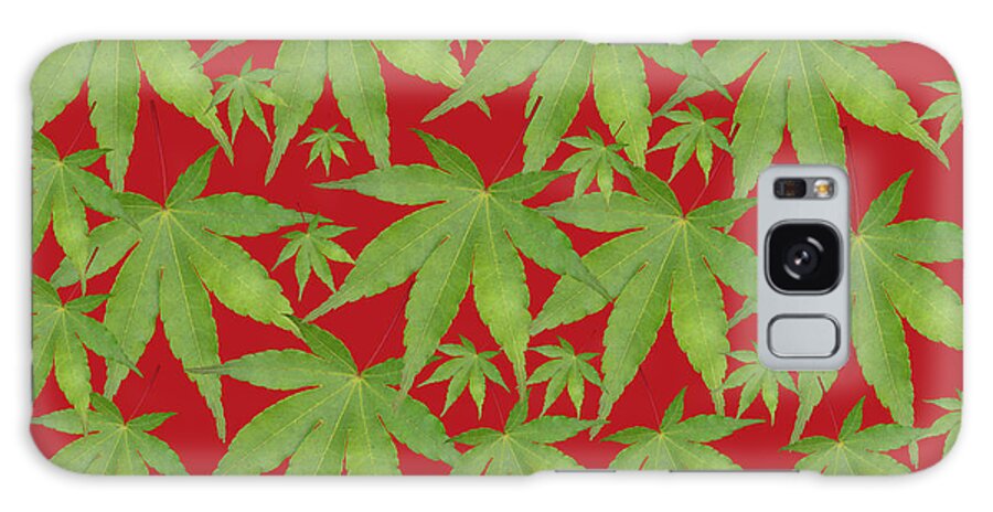 Pop Art Galaxy Case featuring the photograph Multi Leaf on Red by Steve Ladner